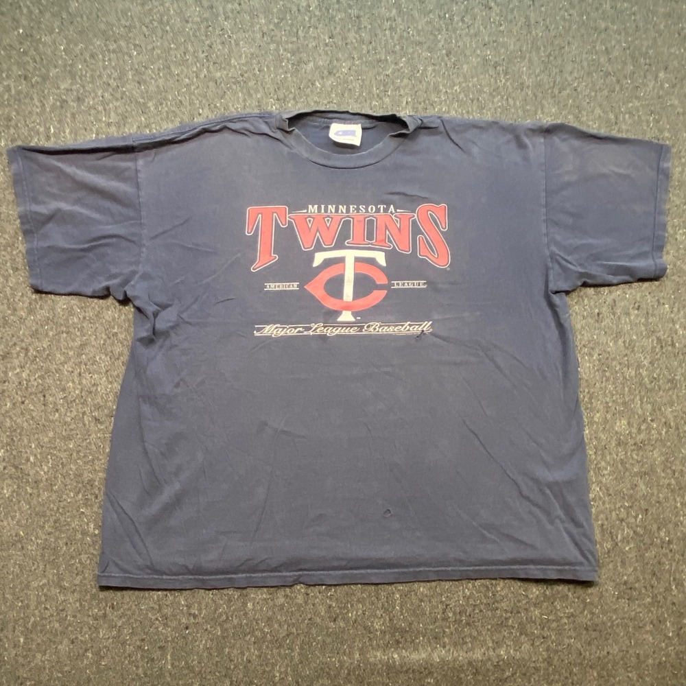 CSA Minnesota Twins Shirt Sz XXL Mens Navy Blue Skater MLB Baseball Logo Graphic